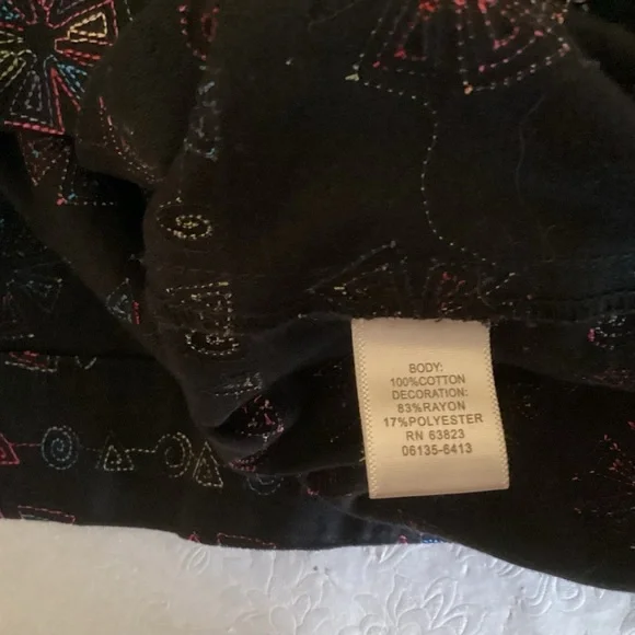 CJ Banks Women’s Geometric Design Black Lightweight Jacket. Size 1X - Picture 5 of 6